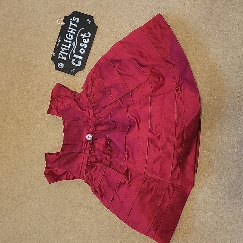 Gymboree Dress Dark Red 3-6 Month Cap Sleeves
